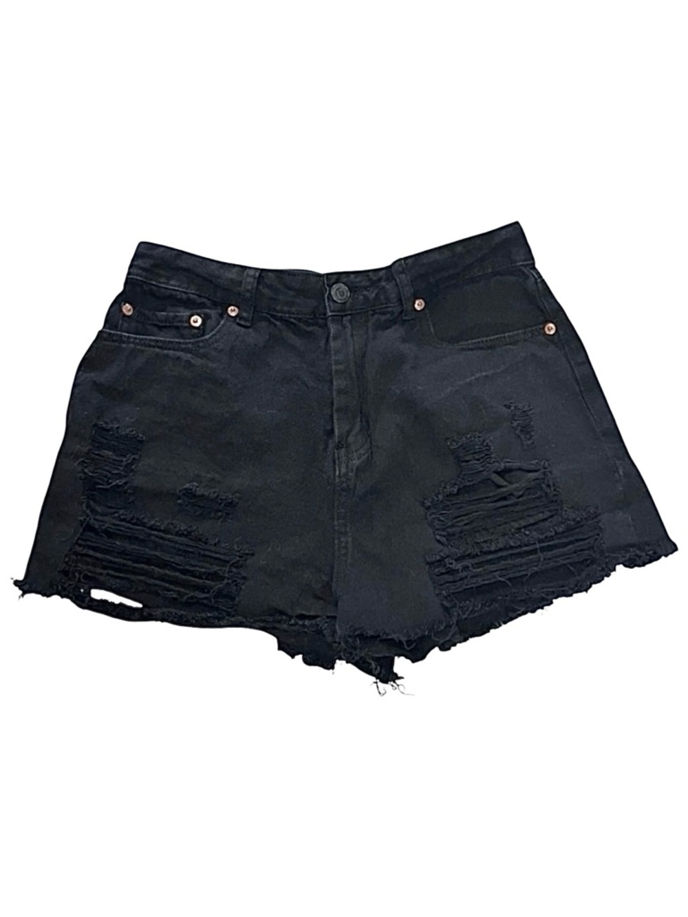 Signature8 Distressed Black‎ Denim Jean Shorts